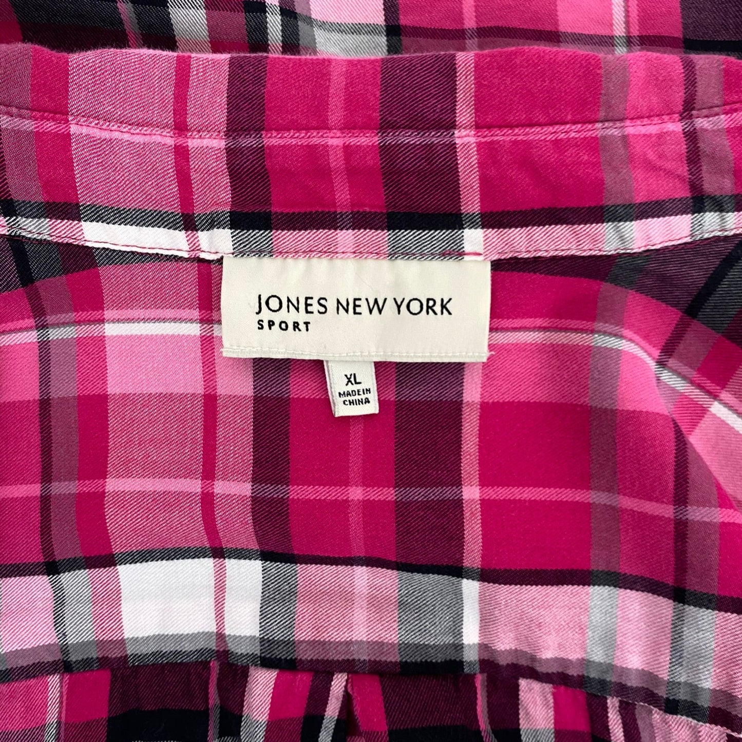 Jones New York cotton plaid shirt (XL)