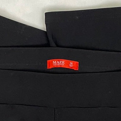 Product tag or label of Maze Collection black comfort stretch pants - plus size 1X