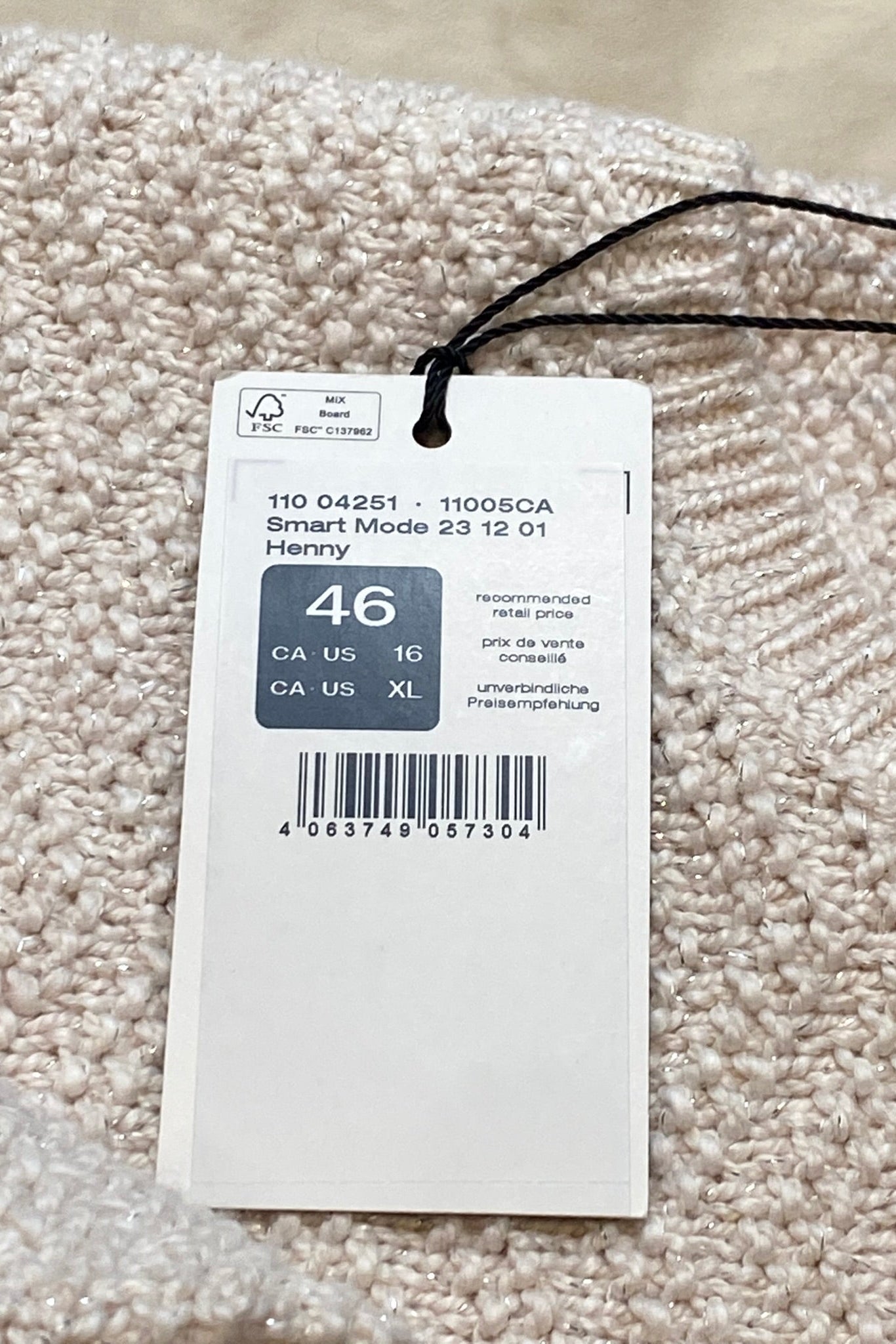 Olsen Crean Metallic Knit Sweater - Size XL