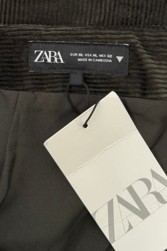 Zara Forest Green Corduroy Mini Skirt - Size XL