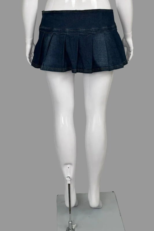 BDG Denim Mini Pleated Skort - Size XL