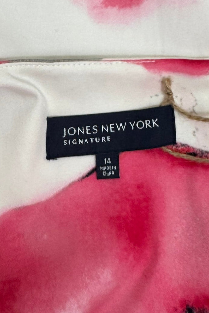 Jones New York "Pink Bloom" Floral Dress - Size 14