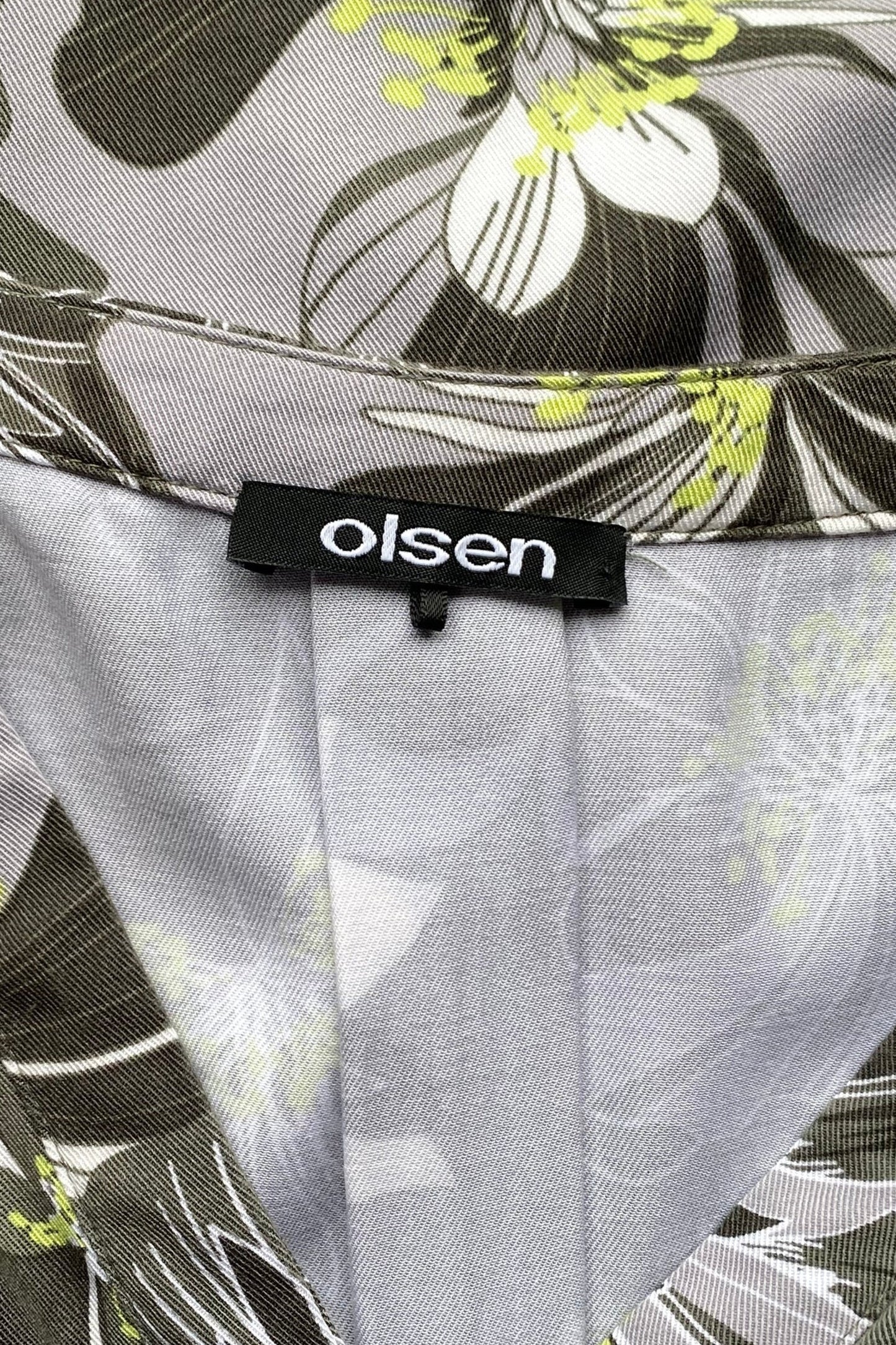 Olsen Relaxed Green Floral Tunic Dress - Size XL