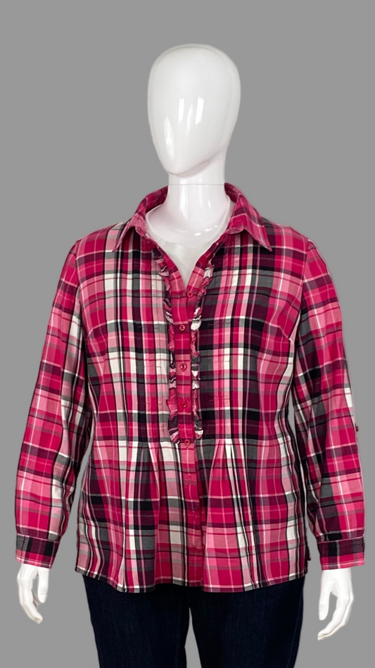 Jones New York cotton plaid shirt (XL)