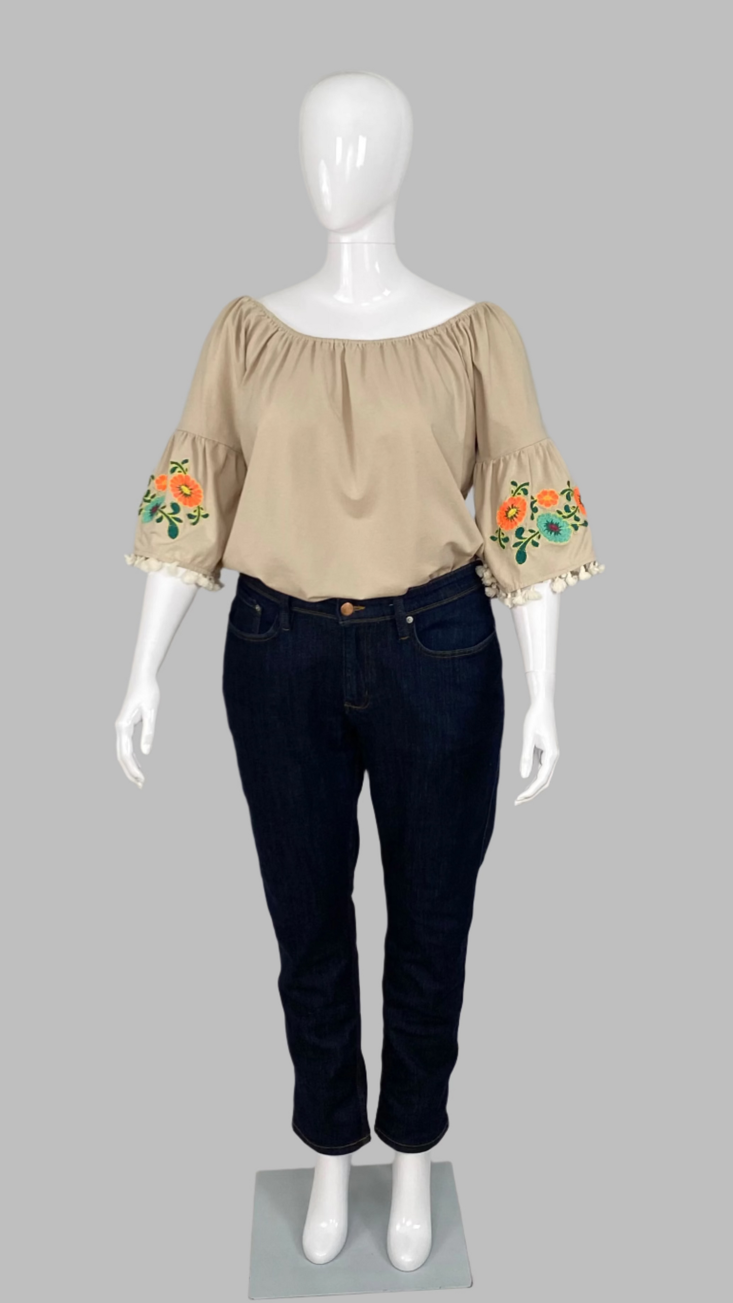 Umgee flower sleeve blouse (L)