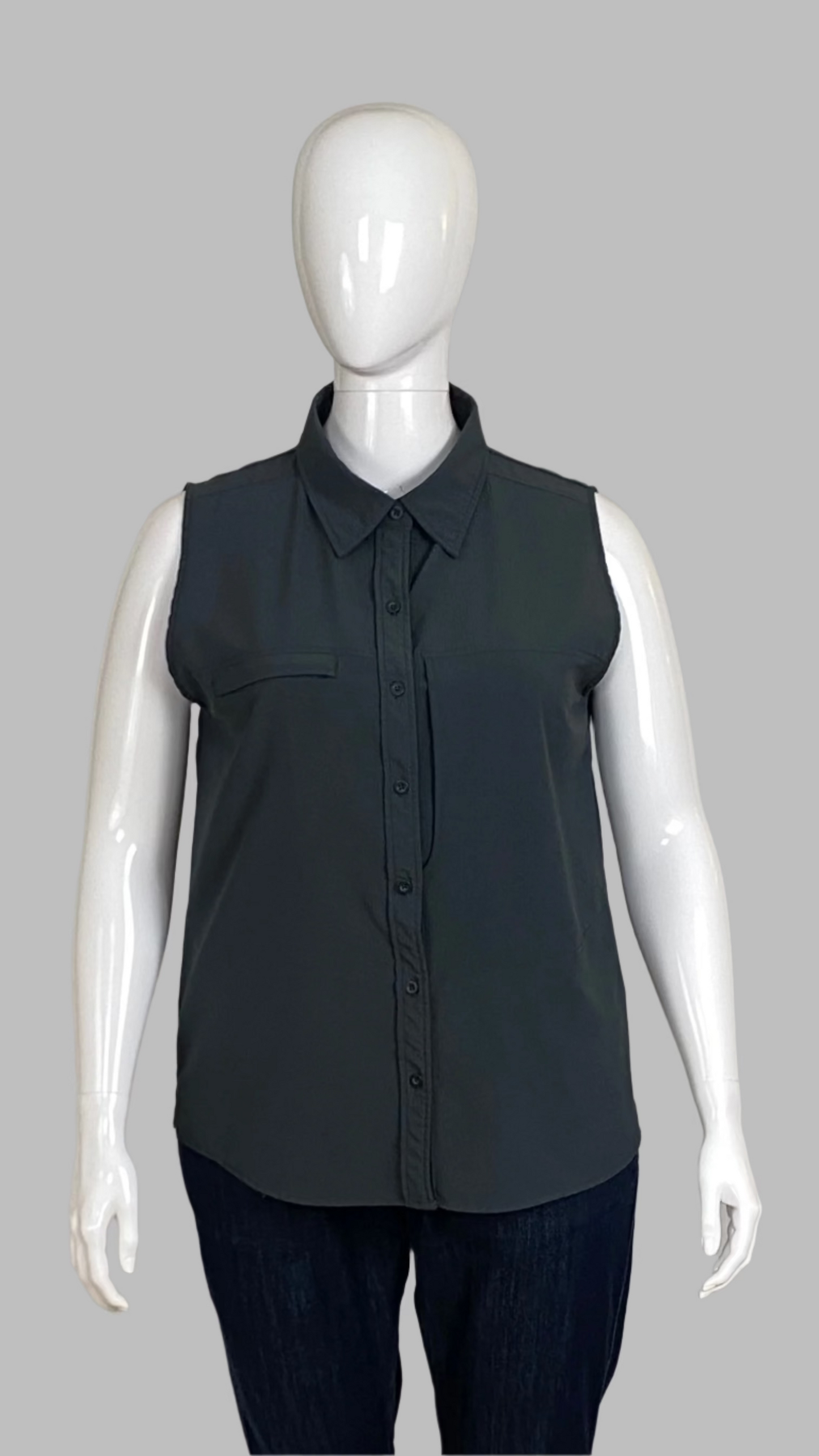 Seg'Ments Sleeveless Blue Grey Top - Midsize XL