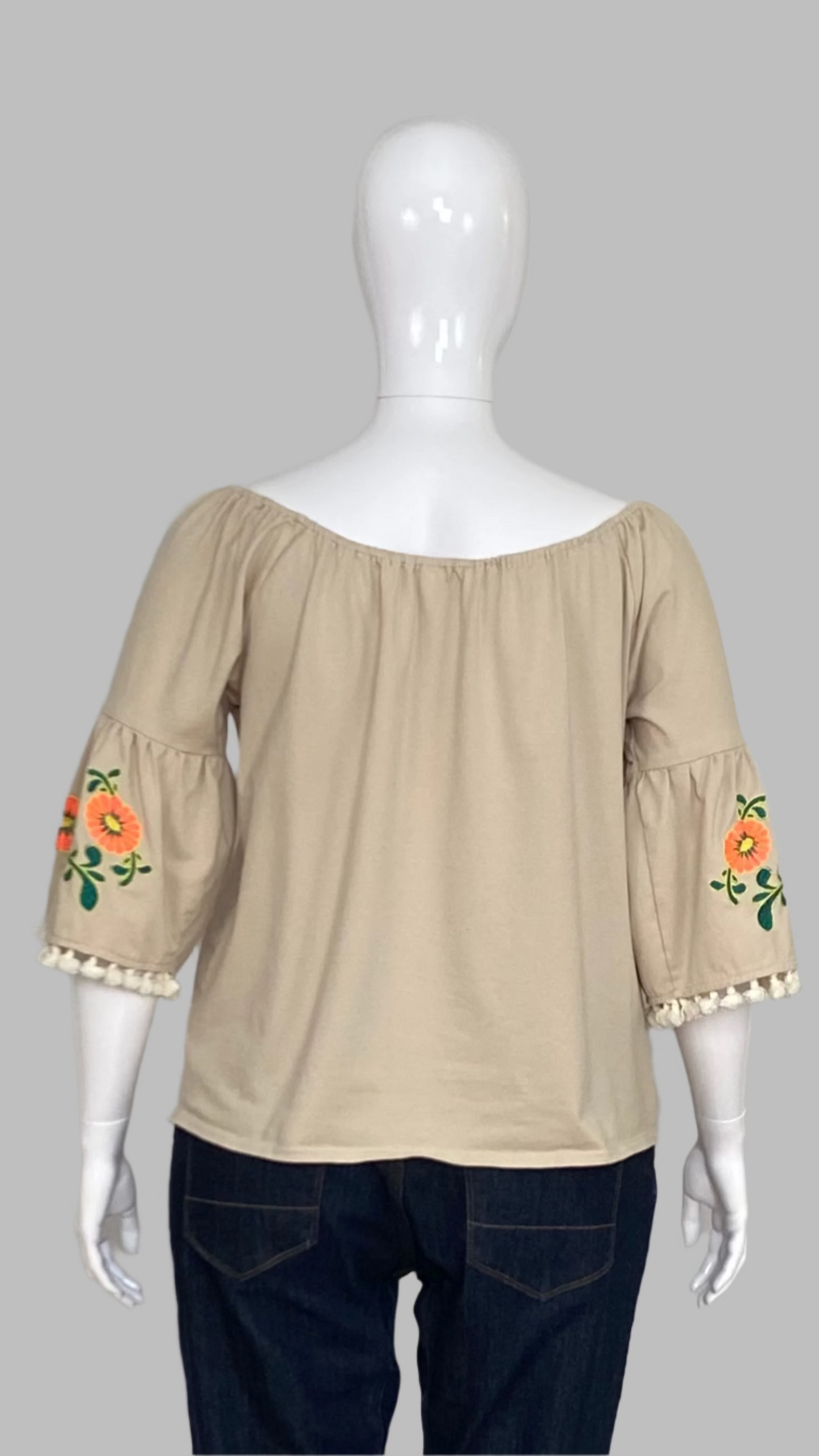 Umgee flower sleeve blouse (L)