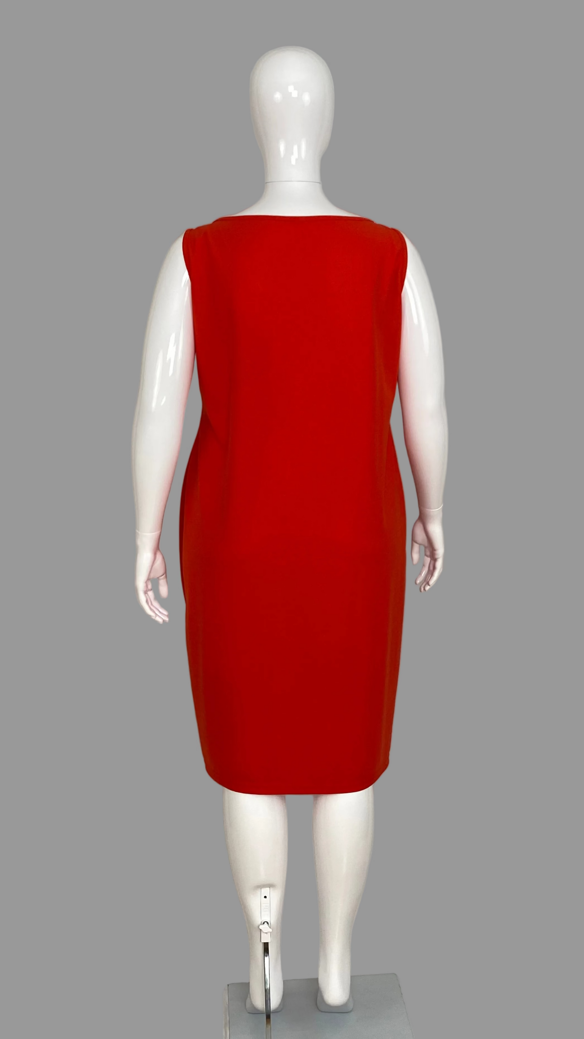 Back view of Bias-Cut Crimson Red Sleeveless Dress in Size XL