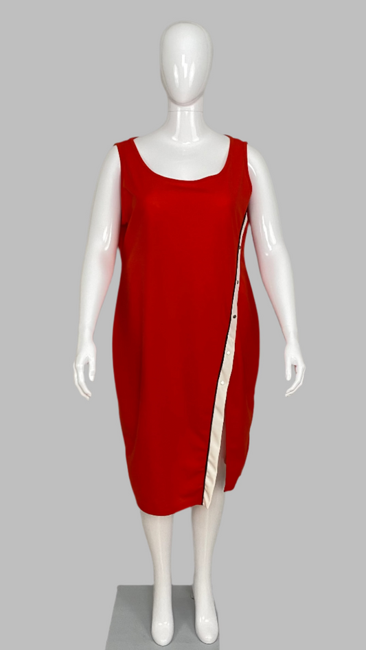 Sleeveless dress with bias detail (XL)
