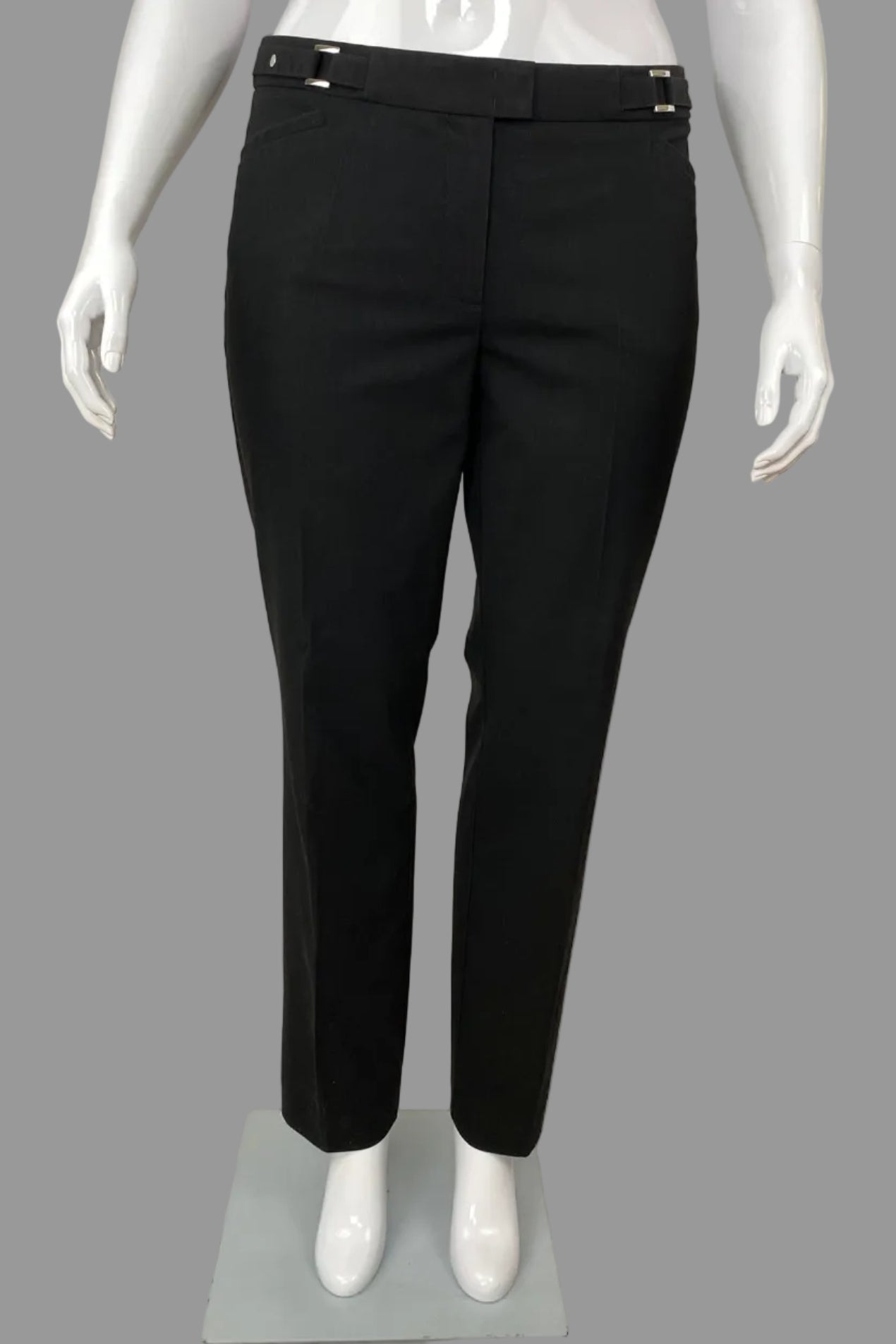 Front view Olsen Europe Lisa Black Pants Straight Leg in Midsize 14