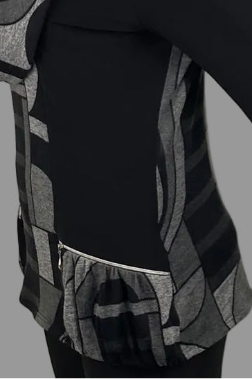 Frank Lyman Abstract Black Cowl Neck Top - Midsize 16