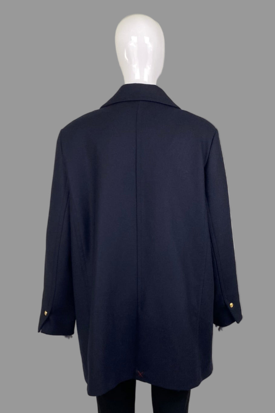 Mango Recycled Italian Wool Navy Double Breasted Coat - Size 3XL
