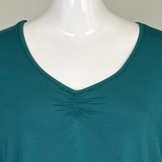 Blue Sky Bamboo Tunic Top - Teal Green Plus Size 2X