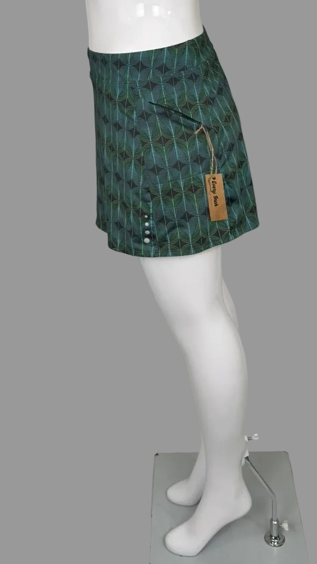 L.L. Bean Vista Camp Skort - Abstract Green - Misses Size XL