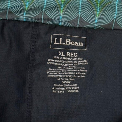 L.L. Bean Vista Camp Skort - Abstract Green - Misses Size XL