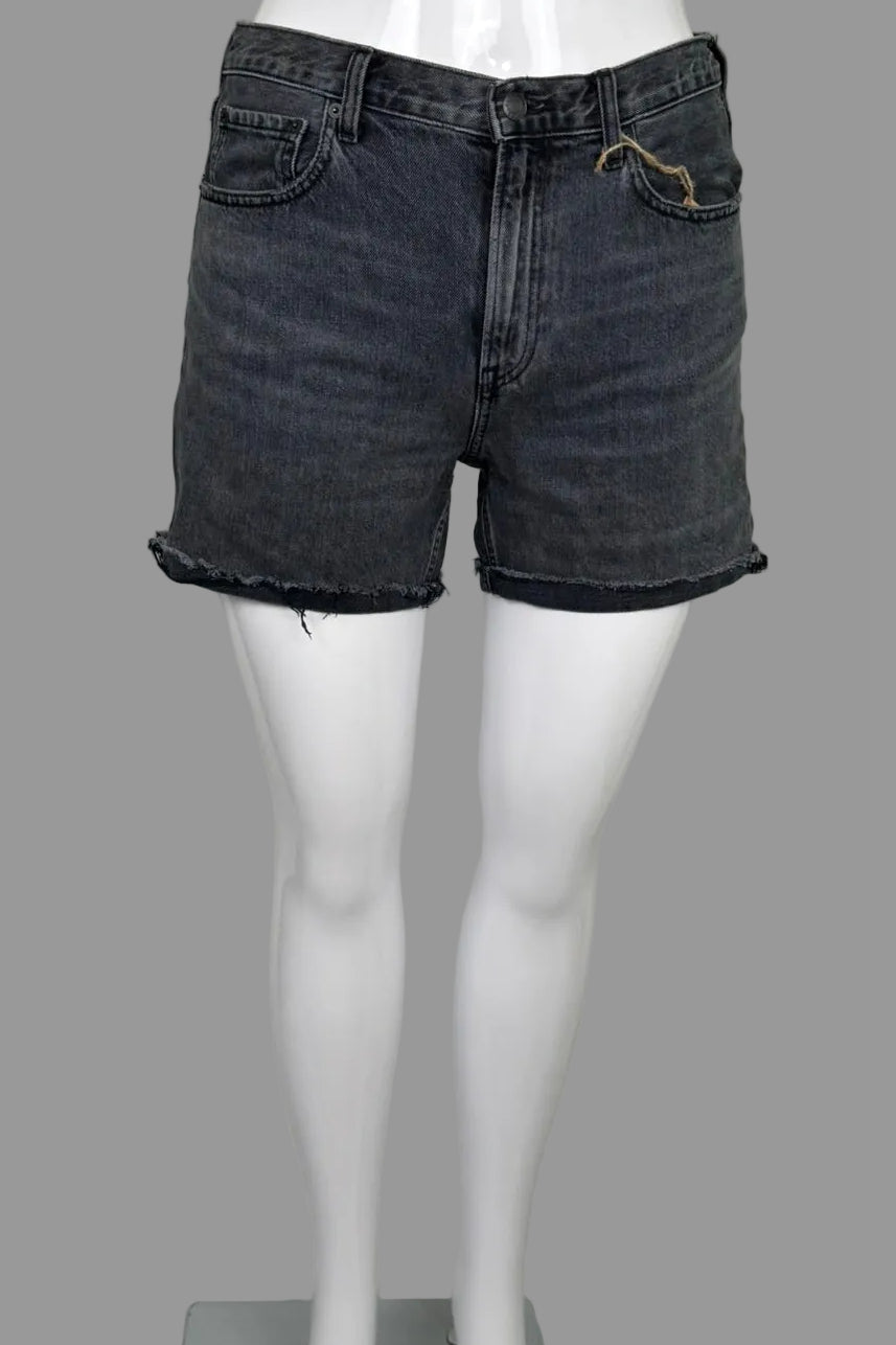 Front view of "The Denim Short" from  Everlane in grey, organic cotton, size L.
