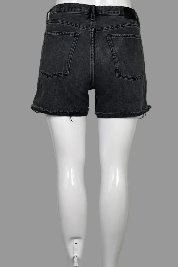 Back view of "The Denim Short" from  Everlane in grey, organic cotton, size L.