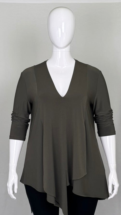 Joseph Ribkoff Asymmetric Green Tunic - Size 16