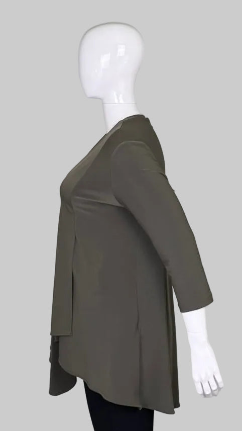 Joseph Ribkoff Asymmetric Green Tunic - Size 16