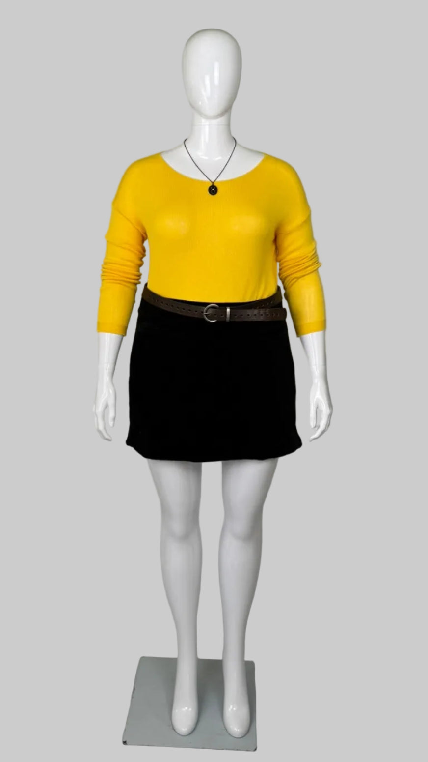 Julio 100% Italian Cotton Yellow Lace Detail Sweater-Size L