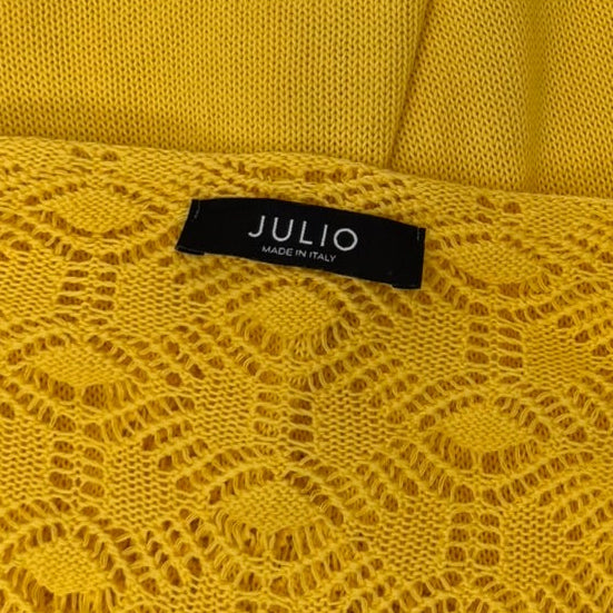 Julio 100% Italian Cotton Yellow Lace Detail Sweater-Size L