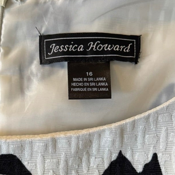Jessica Howard Sleeveless White Floral Dress - Size XL