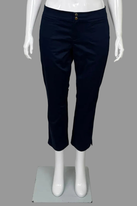 Front view of Lauren Ralph Lauren Petite Navy Blue Pants Size 14P