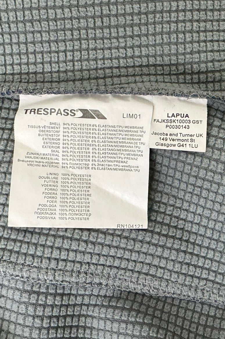 Trespass Softshell Blue Windproof Jacket - Size L