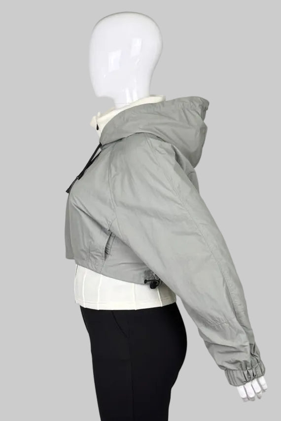 Zara Grey/Ecru Contrast Neoprene Effect Jacket - XL