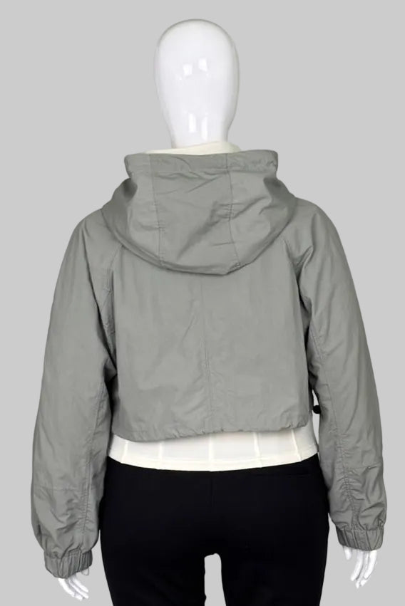 Zara Grey/Ecru Contrast Neoprene Effect Jacket - XL