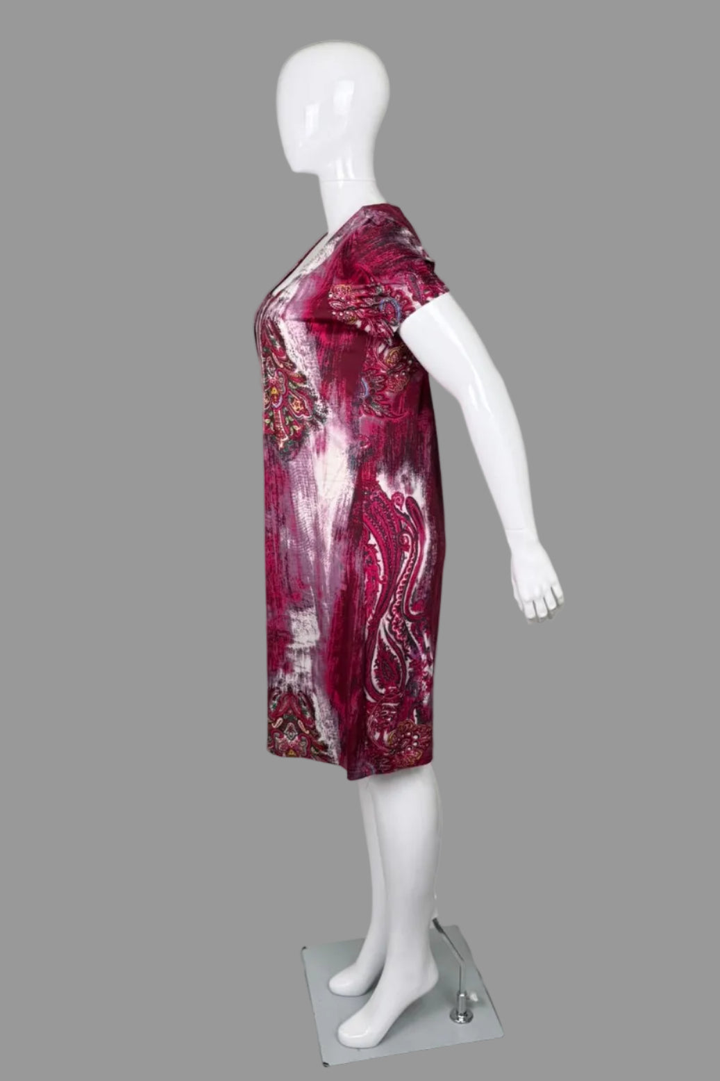 Papa Vancouver Fuchsia & Green Pleated Dress - Size L