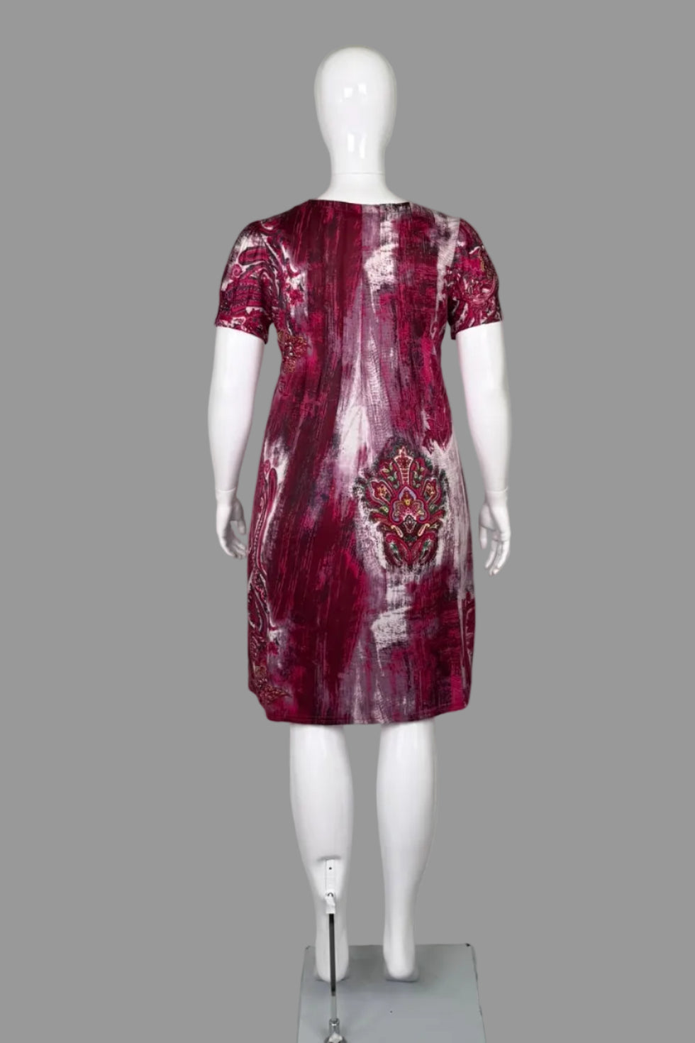 Papa Vancouver Fuchsia & Green Pleated Dress - Size L
