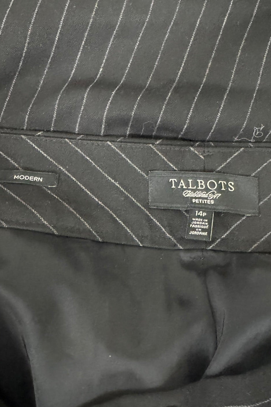 Talbots Pinstripe Black Petite Pants - Size 14P