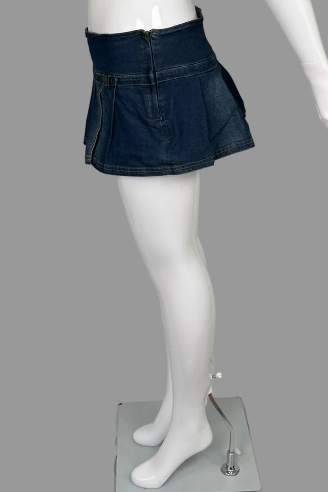 BDG Denim Mini Pleated Skort - Size XL
