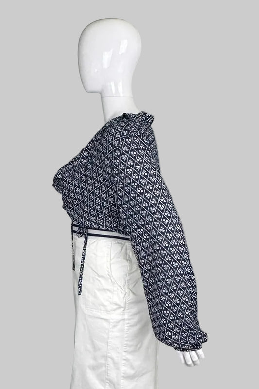 Aritzia Sunday Best Blue Wrap Gigi Blouse - Size L