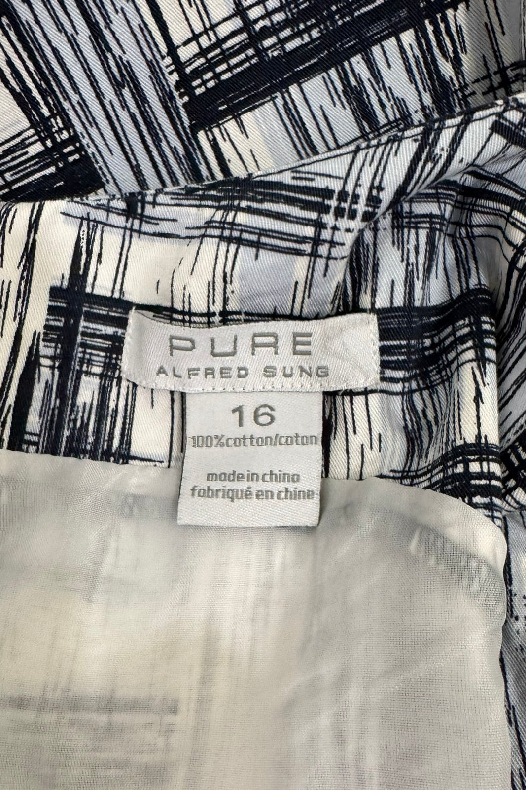 Pure by Alfred Sung Sleeveless Cotton Dress - Size 16