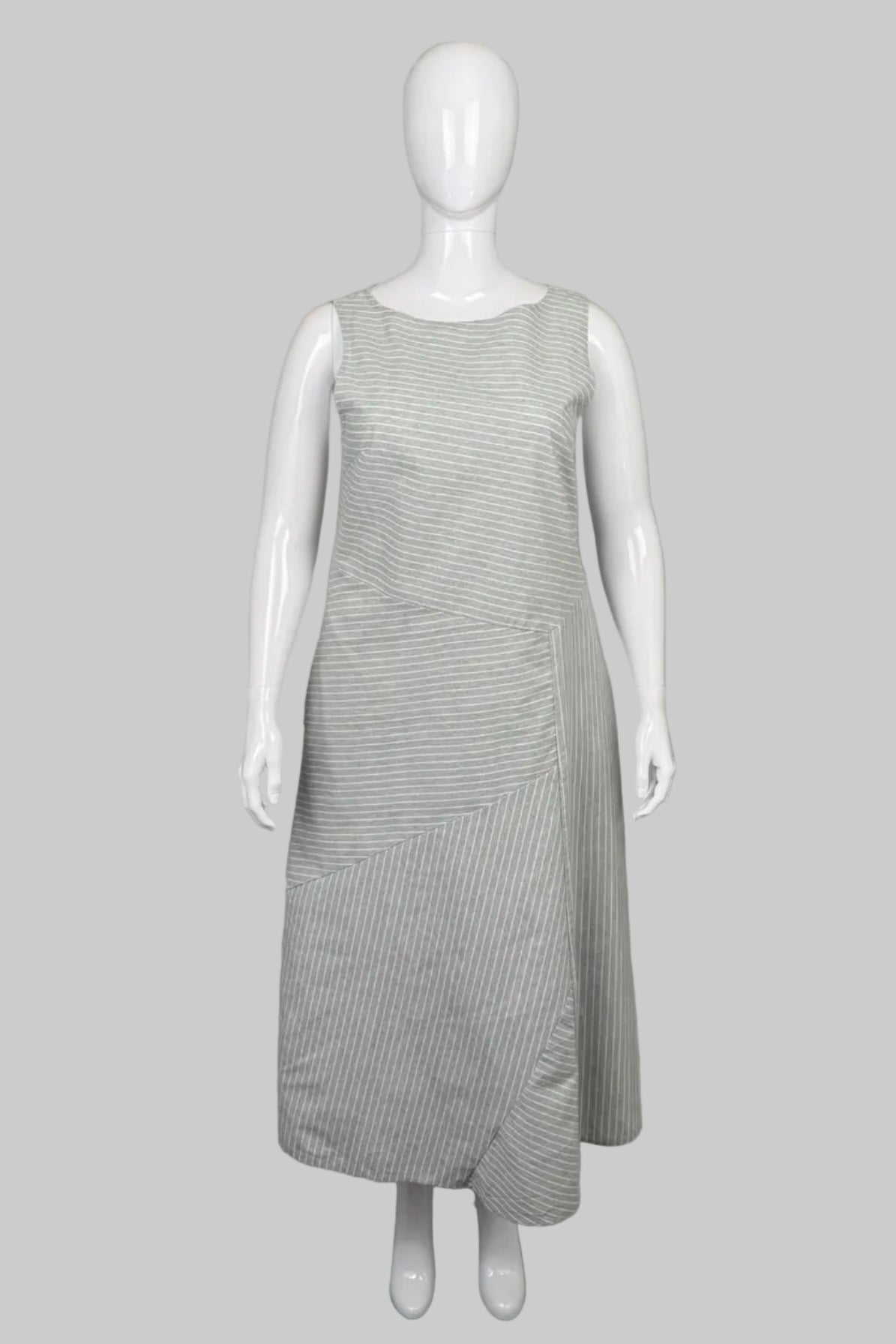 MISSLOOK Sleeveless Grey A-Line Sundress - Size L
