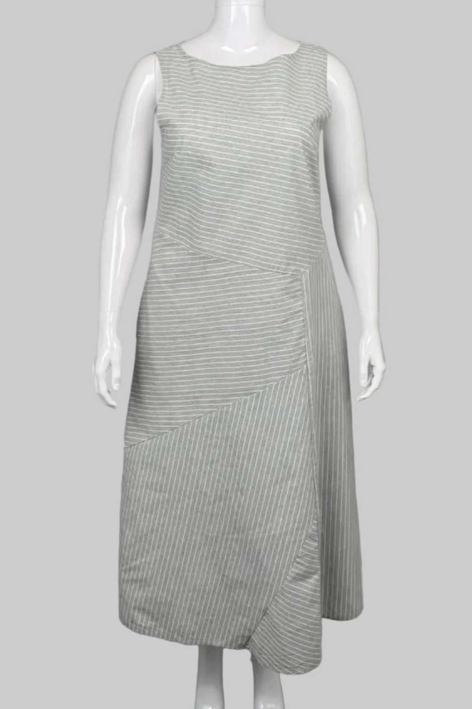 MISSLOOK Sleeveless Grey A-Line Sundress - Size L