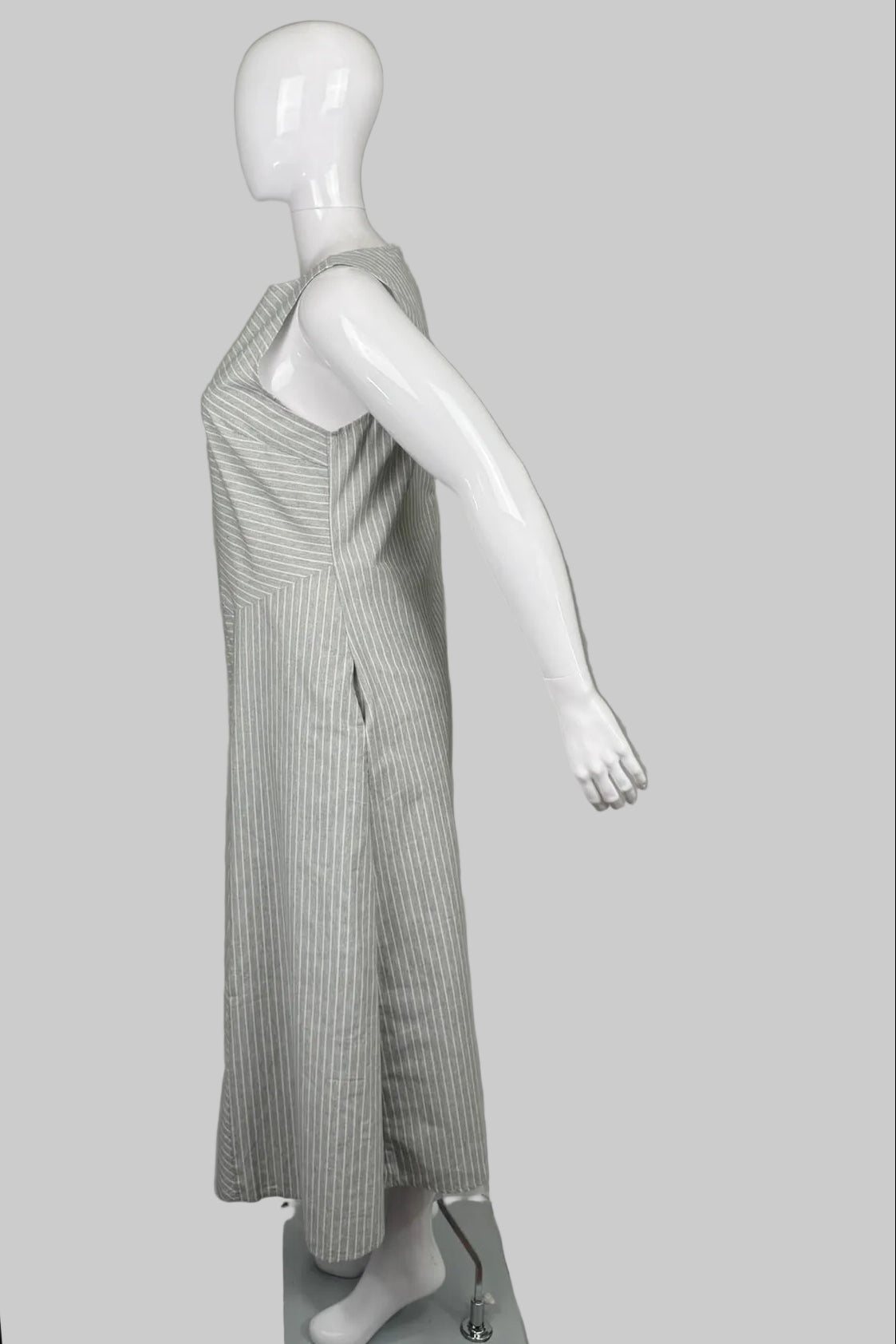 MISSLOOK Sleeveless Grey A-Line Sundress - Size L