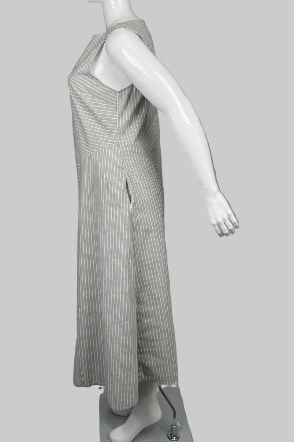 MISSLOOK Sleeveless Grey A-Line Sundress - Size L