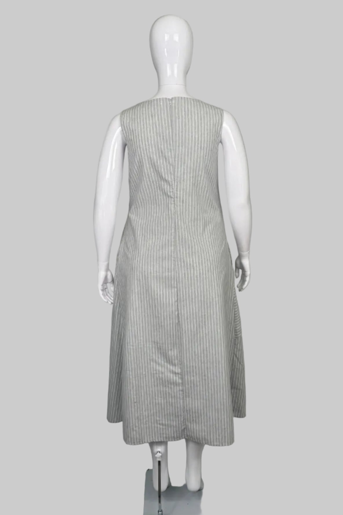 MISSLOOK Sleeveless Grey A-Line Sundress - Size L