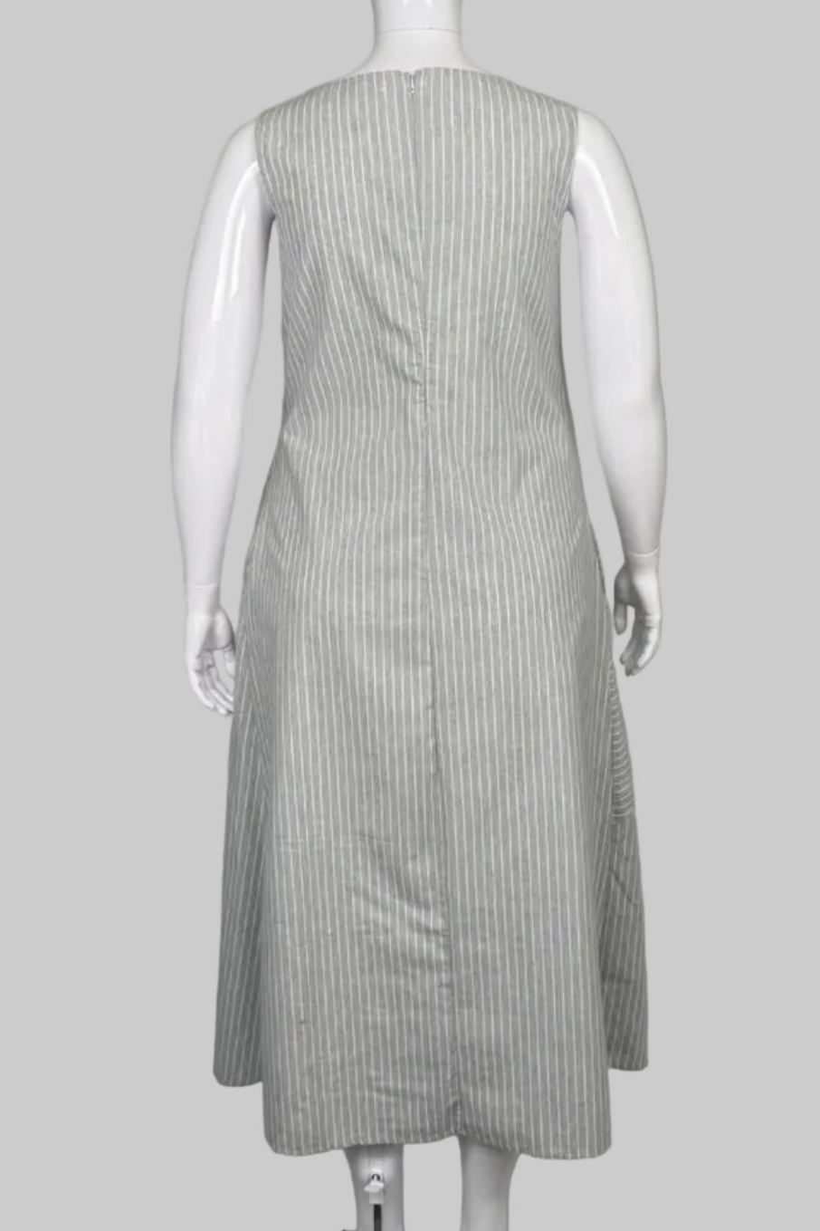 MISSLOOK Sleeveless Grey A-Line Sundress - Size L
