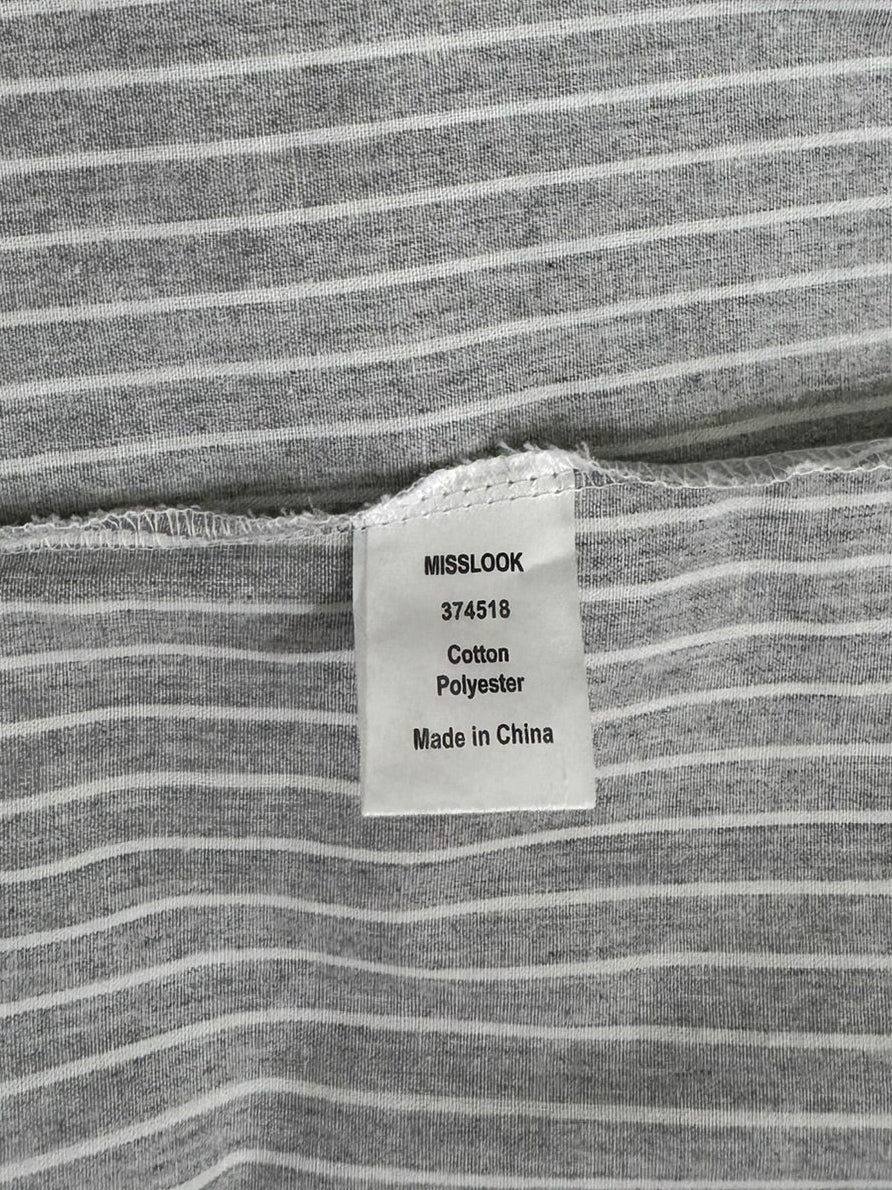 MISSLOOK Sleeveless Grey A-Line Sundress - Size L