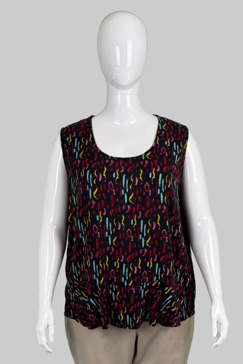 Blue Sky Sustainable Bamboo/Linen Sleeveless Top - Size 1X