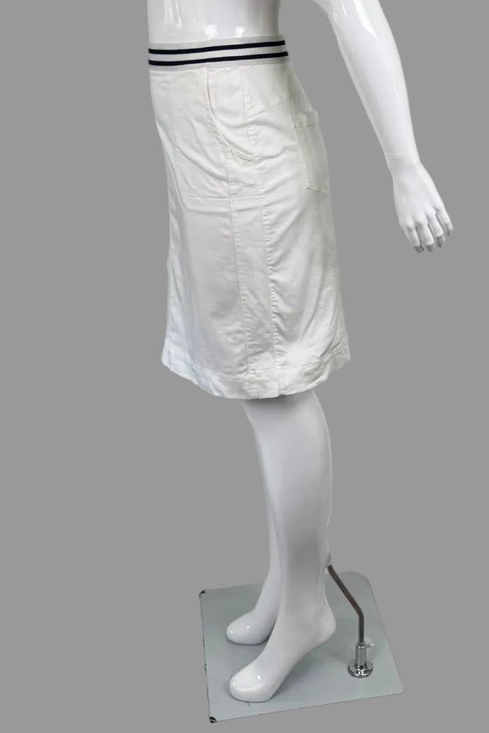 Olsen Europe Structured White Pencil Skirt - Size 16