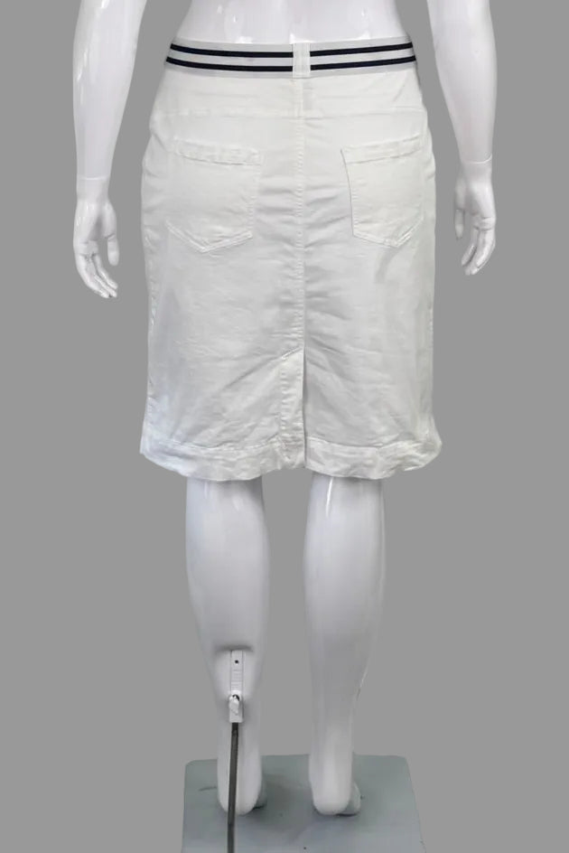 Olsen Europe Structured White Pencil Skirt - Size 16