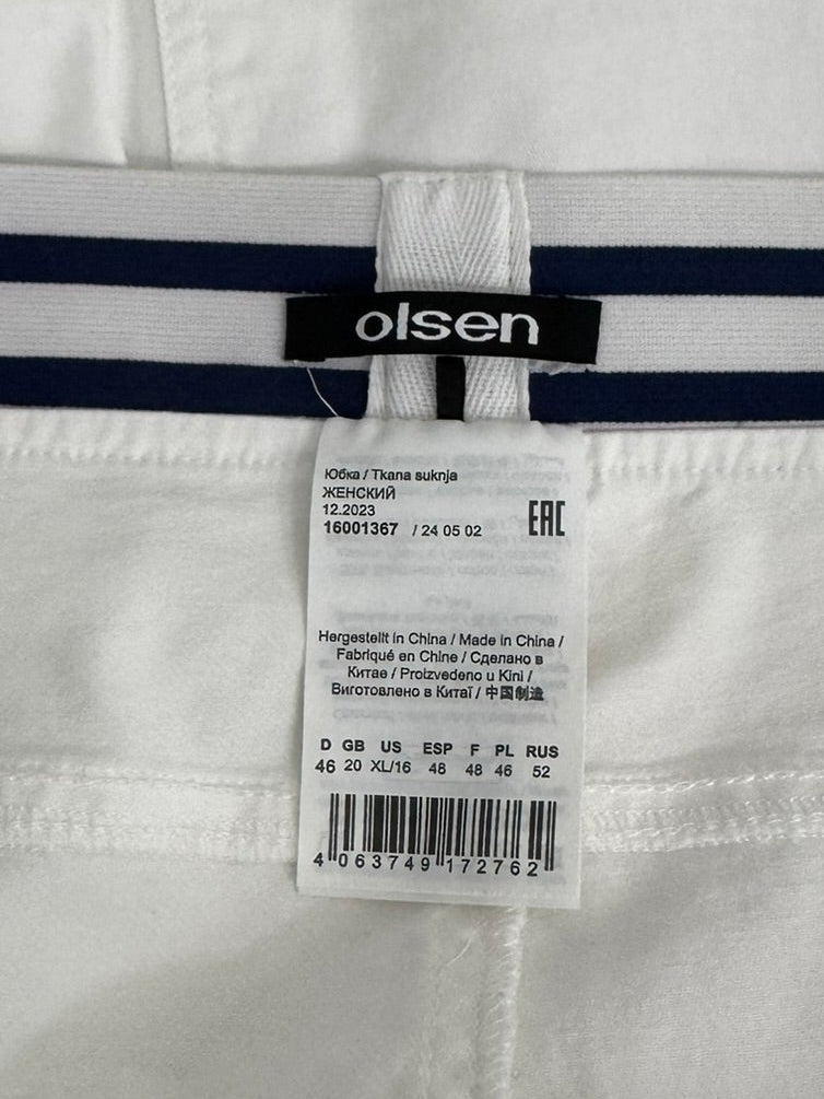 Olsen Europe Structured White Pencil Skirt - Size 16