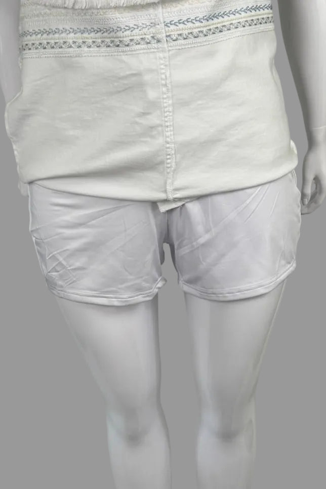 Charlie B White Embroidered Hem Denim Skort - Size 16