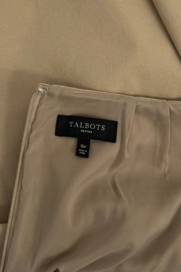 Talbots Petite Beige Tailored Pencil Skirt - Size 16P