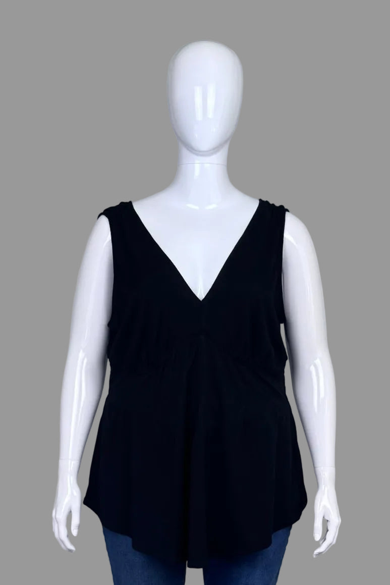 Torrid Black Cinched Peplum Top - Size 2